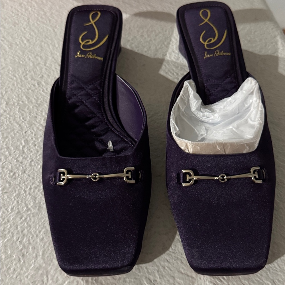 NWOB-Sam Edelman Womens Ollie
 Purple Satin Women's Mules - Picture 4 of 6